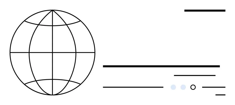 Abstract Globe with Parallel Lines and Dots Suggesting Global Connectivity .. Stock Illustration