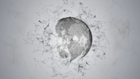 Abstract globe with particles and plexus structure looping Stock Footage 128294588