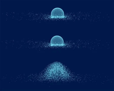 Abstract globe particles sphere with explosion effect. 3d technology digital Stock Illustration