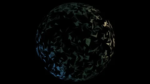 Abstract globe with polygonal geometric surface looking like cracked glass Stock Footage 124319004