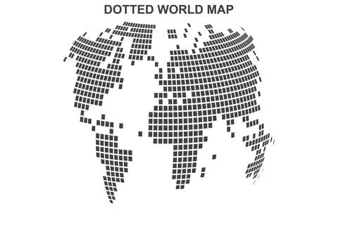 Abstract globe representation with a dotted world map design Stock Illustration