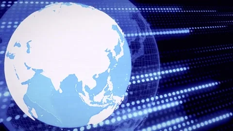 Abstract globe rotating with digital data. Stock Footage 335705003