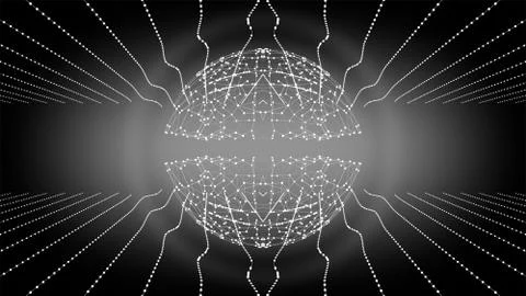 Abstract globe in shiny geometrical pattern protected by an invisible layer that Stock Illustration