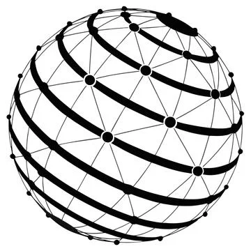 Abstract globe sphere made of interconnected network nodes and lines repres.. イラスト素材