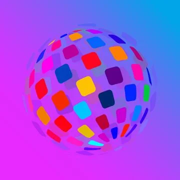 Abstract globe sphere of squares. Vector illustration Stock Illustration