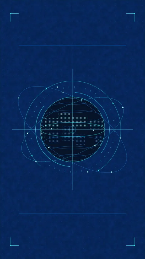 Abstract globe sphere technology digital cyberspace network animation loop Stock Footage 347555437