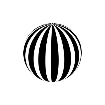 Abstract globe striped ball, 3d style striped globe icon effect vector Stock Illustration