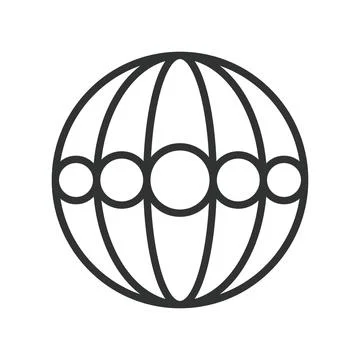 Abstract globe structure, icon in line design. globe, abstract, sphere, grid Stock Illustration