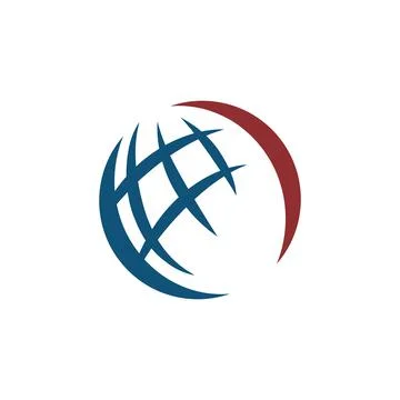 Abstract Globe Swoosh Icon Vector Logo Template Stock Illustration