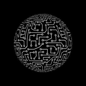 Abstract globe. Technology ball. Logo hi-tech. Stock Illustration