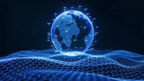 Abstract globe technology digital background, business global network data,.. Stock Footage 332391025
