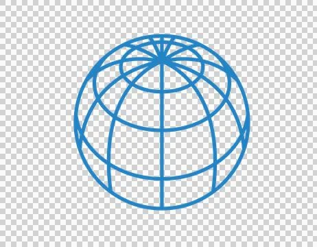 Abstract globe wireframe with intersecting blue lines Stock Illustration