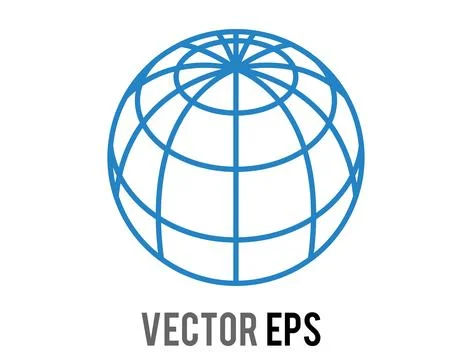 Abstract globe wireframe with intersecting blue lines Illustrazione stock