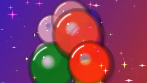 Abstract Glossy 3D Spheres with Sparkling Stars Stock Footage 329568059