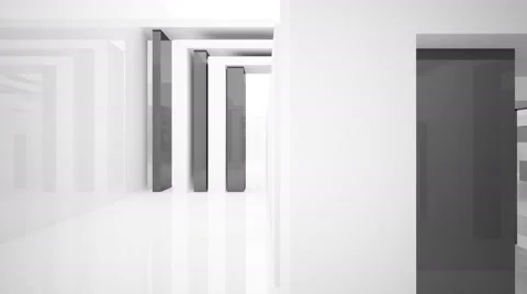 Abstract glossy black and white interior. Stock Footage 67437537