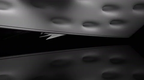 Abstract glossy black interior with white sculpture. Architectural background. Video stock 68383548