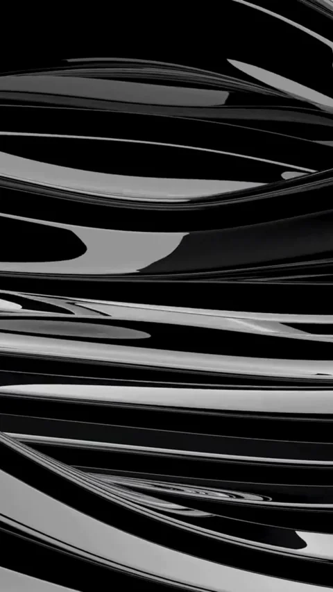 Abstract glossy black liquid waves move in fluid motion Vídeos de archivo 331928395