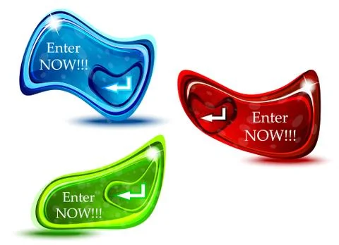 Abstract glossy button. Set of icon Stock Illustration