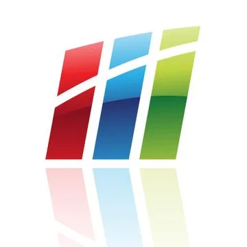 Abstract glossy logo icon Stock Illustration