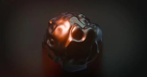 Abstract Glossy Metallic Blob Sphere with Red Blue Lighting looping animation Stock-Footage 332815064