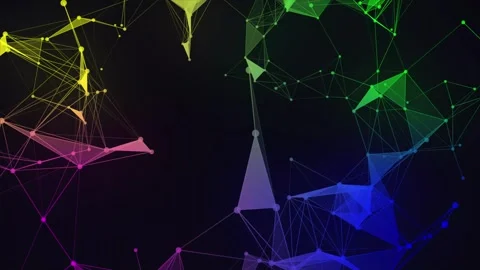 Abstract glossy plexus connected triangle line moving technology futuristic.. Stock Footage 290855446