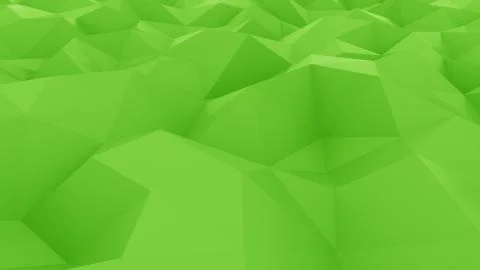Abstract glossy polygonal green surface. 3D rendering background Stock Illustration