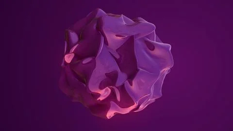Abstract glossy purple 3D shape with smooth folds and reflections Illustrazione stock