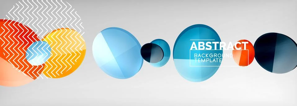 Abstract glossy round shapes vector background. Vector futuristic illustration Stock Illustration