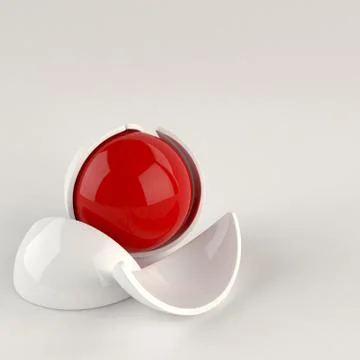 Abstract glossy sphere. red core Stock Illustration