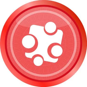 Abstract glossy web button icon, isolated on white Stock Illustration