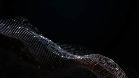 Abstract glow blue dots digital wave background Stock Footage 195394091