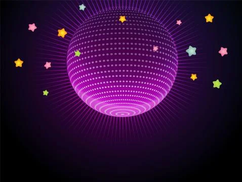 Abstract glow disco ball Stock Illustration