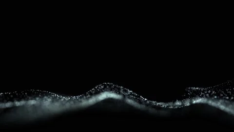 Abstract glow flicker wave particles on clean black background Vídeos de archivo 229847706