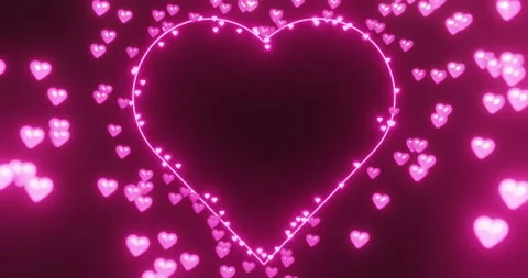 Abstract of glow heart shape background Stock Footage 227293368