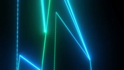 Abstract glow Lightning emitting patternless alternating blue-green  Stock Footage 196078943