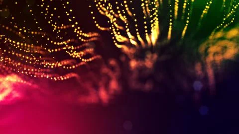 Abstract glow particles in air as science fiction microcosm or macro world or Stock Illustration