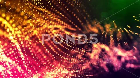 Abstract glow particles in air as science fiction microcosm or macro world or Stock Photos