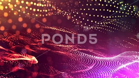 Abstract glow particles in air as science fiction microcosm or macro world or Stock Photos