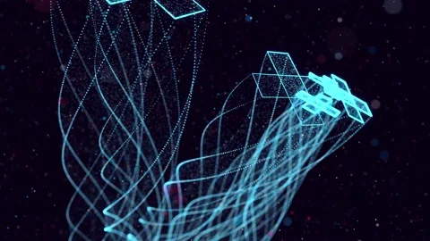 Abstract glow particles form 3d object in space. Crosses. Vj loop as bg of Stock-Footage 195043522