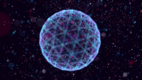 Abstract glow particles form 3d object in space. Vj loop as bg of virtual Stock Footage 242625800