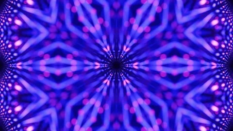 Abstract glow pattern with star symmetry. Vj loop motion design kaleidoscope Stock Footage 192095314