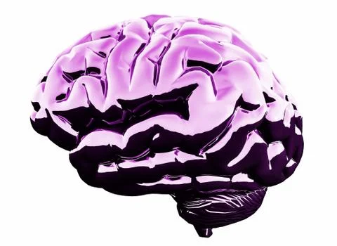 Abstract glow pink brain. Artificial intelligence and future concept. 3D Rend Stock Illustration