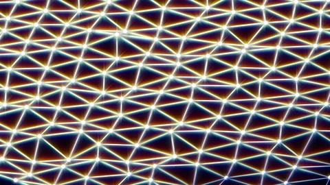 Abstract Glow Shadow White Triangle Wireframe Dot Polygon Geometric Stock Footage 101410924