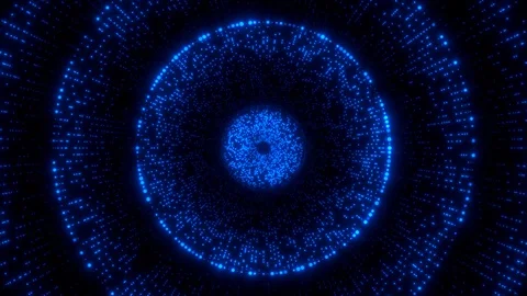 Abstract glowing and moving dots. Technology background. Stockbeeldmateriaal 128878656