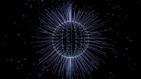 Abstract Glowing and Rotating sphere with plexus style connecting lines and dots Stock Footage 259893837