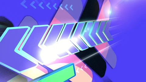Abstract glowing arrows moving through virtual space Stock Footage 340415964