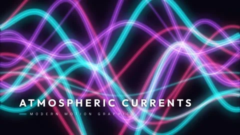 Abstract glowing atmospheric currents visualizing global wind patterns and .. Stock Footage 337655725