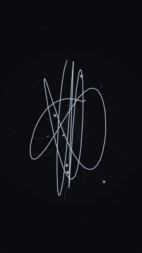 Abstract glowing atom orbits, digital science animation, futuristic technol.. Stock Footage 347699077