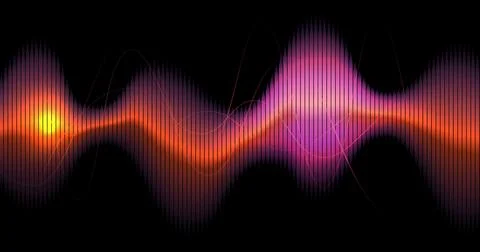 Abstract glowing audio waveform background イラスト素材