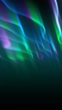 Abstract glowing aurora-like waves in blue, green, and purple tones against a Stock Illustration